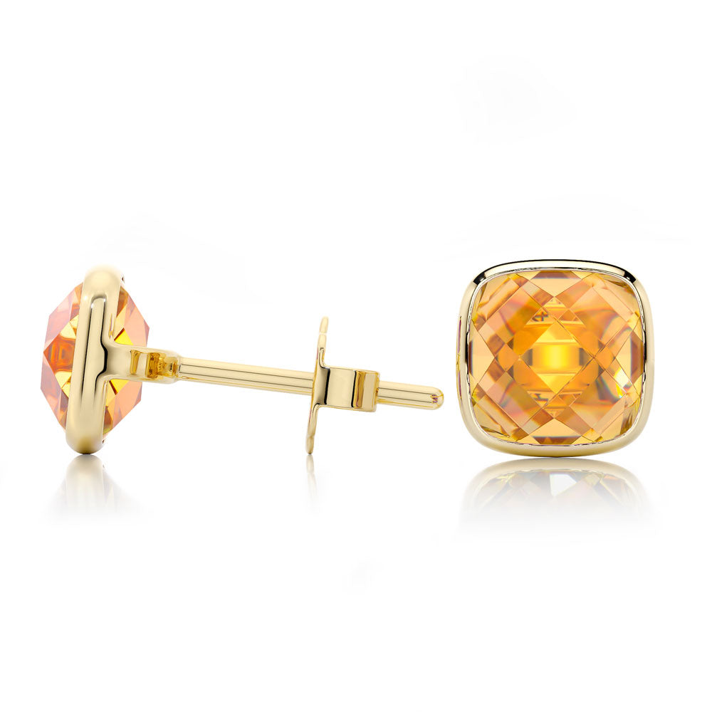 NAOMI - Citrine Stud Earrings in 14K Gold