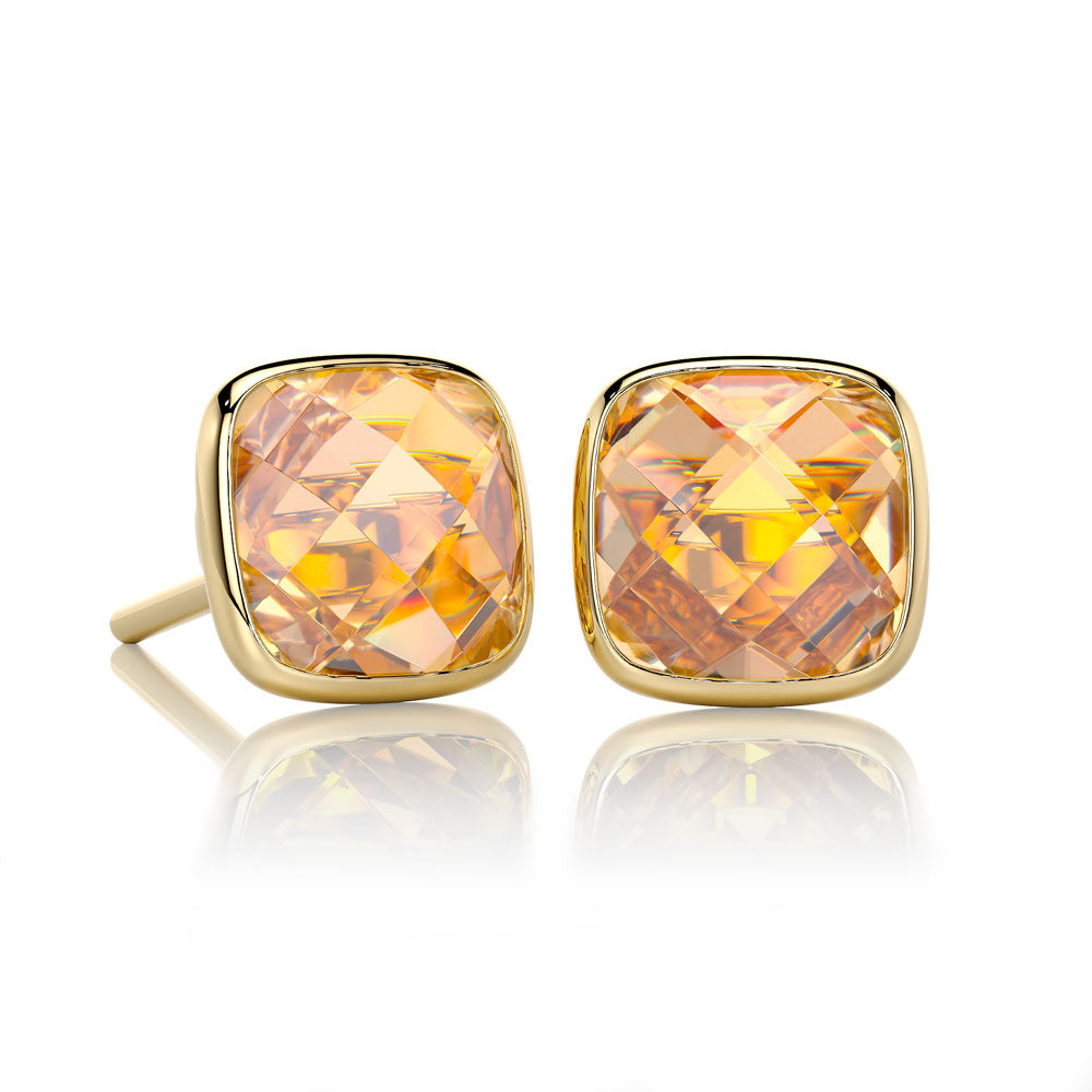 NAOMI - Citrine Stud Earrings in 14K Gold