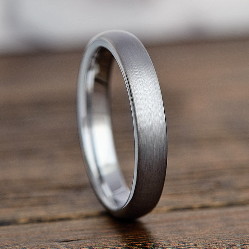 AEGIS 4MM - Silver Brushed Tungsten Ring