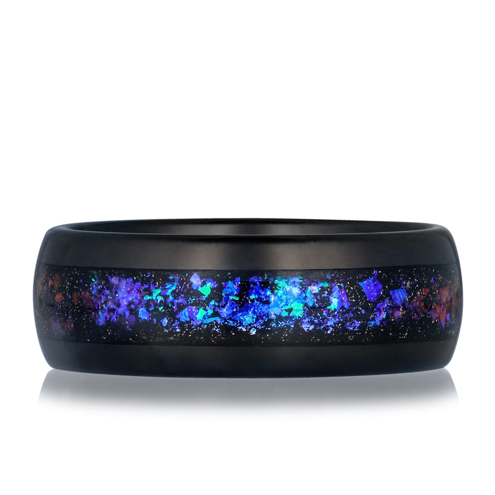 TRIFID - Black Tungsten Ring with Trifid Nebula Inlay