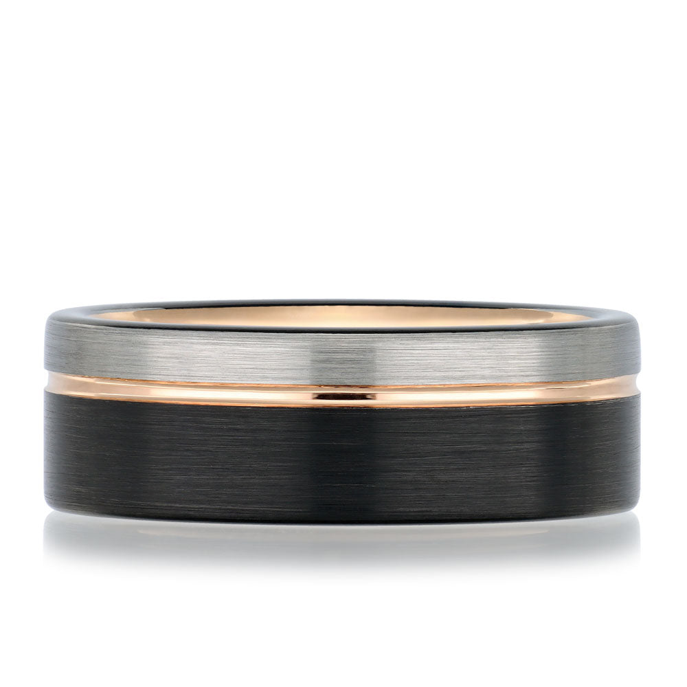 RALEIGH - Rose Gold and Black Tungsten Carbide Ring
