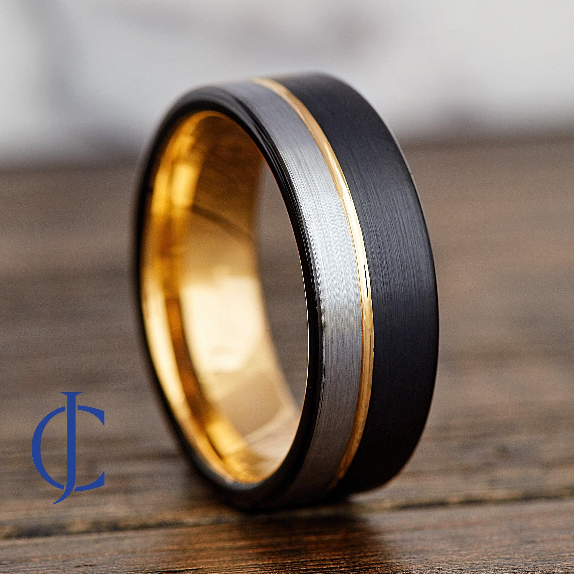 NASHVILLE GOLD - Gold and Black Tungsten Ring