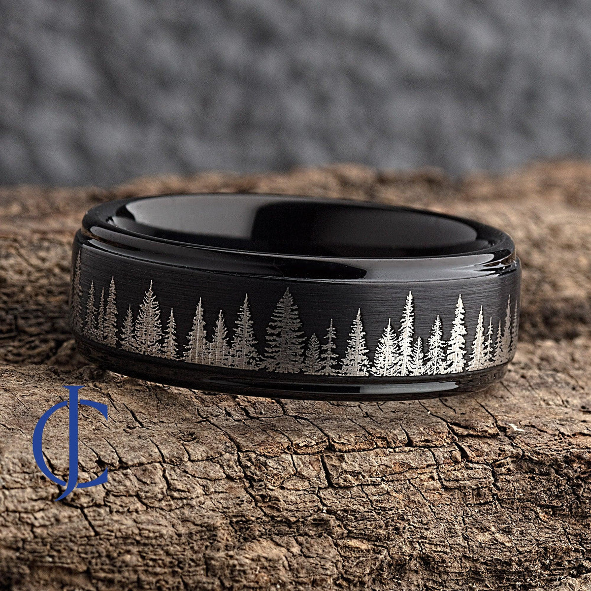 NANTERRE BLACK - Tree forest ring - 8mm