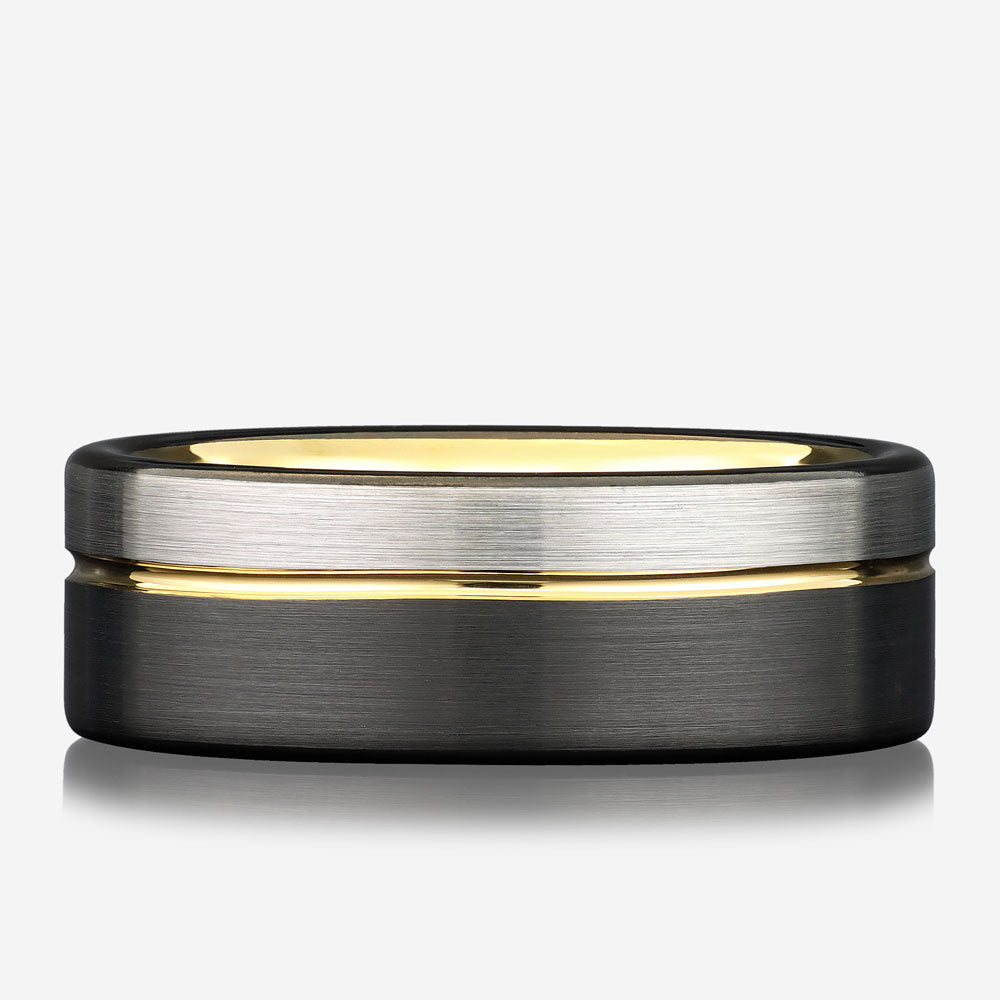 NASHVILLE GOLD - Gold and Black Tungsten Ring
