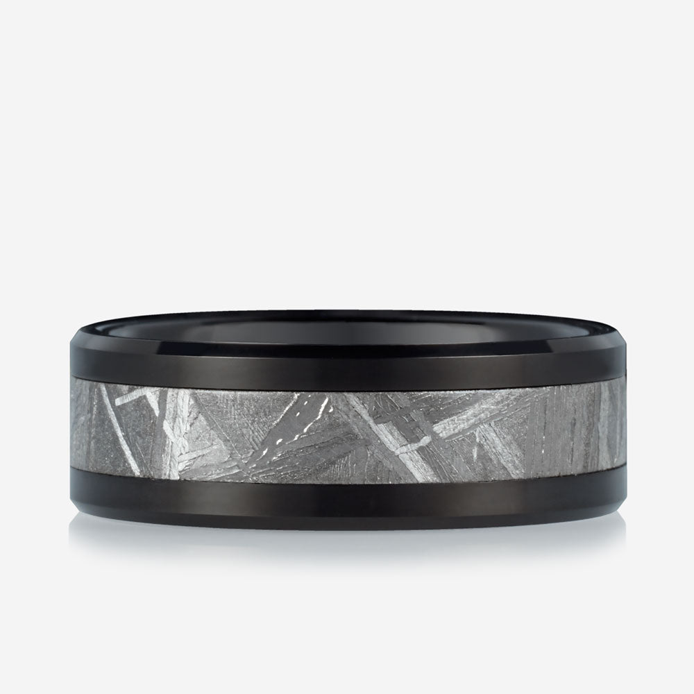 MUON BLACK - Meteorite Ring in Black Tungsten