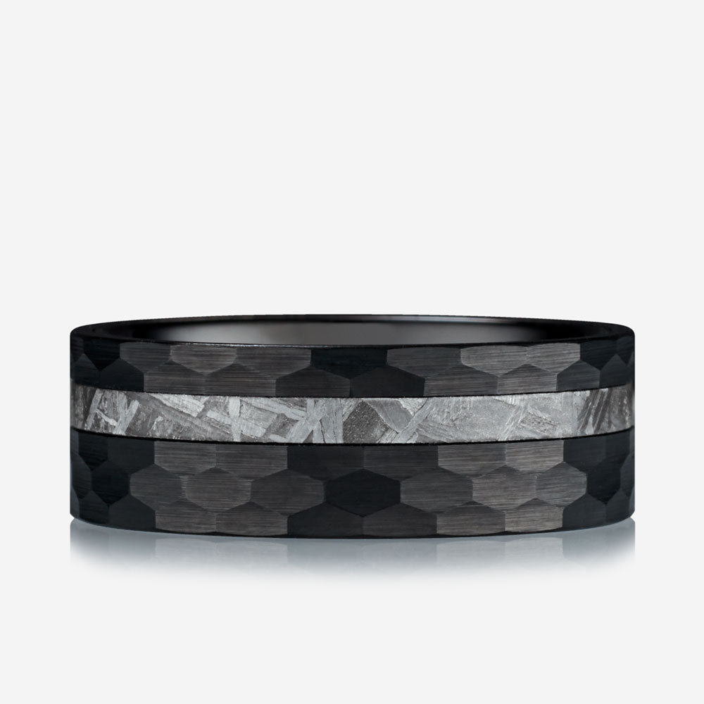 ECKHART - Meteorite Ring in Black Tungsten